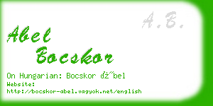 abel bocskor business card